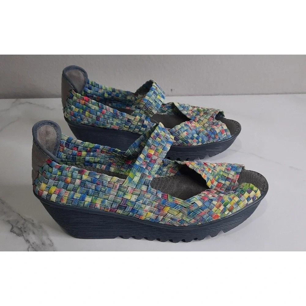 Bernie Mev Womens Multi-Color Pull On Wedges EU 41 US 10/11